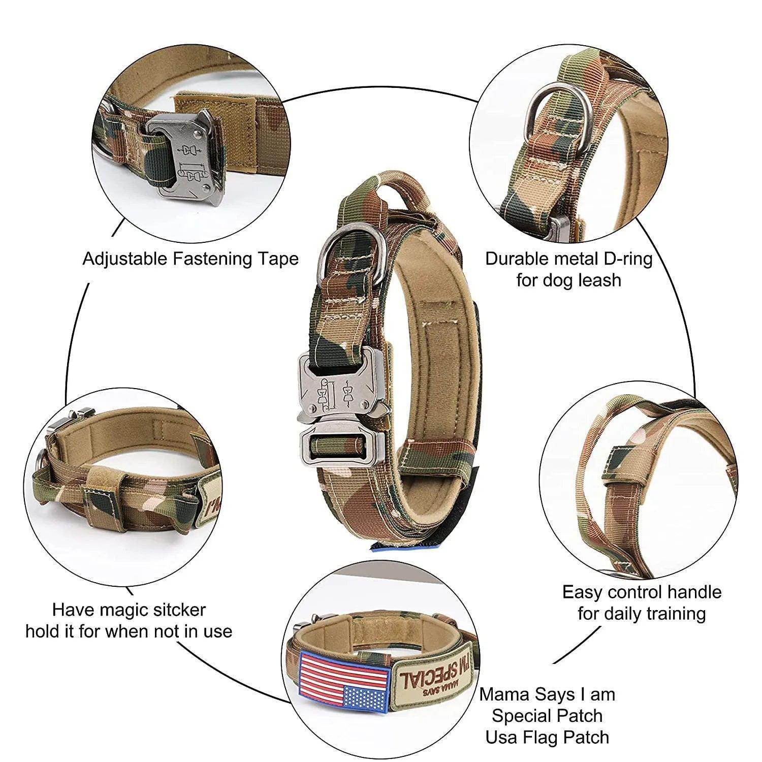 Retractable Quick Release Nylon Pet Outdoor Tactical Training Collar - Simply Petastic