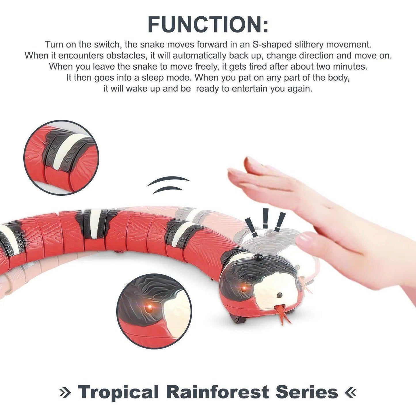 Smart Sensing Interactive Cat Toys Automatic Electronic Snake Cat Motorized Play Usb rubber Kitten Toys For Cats Pet - Simply Petastic