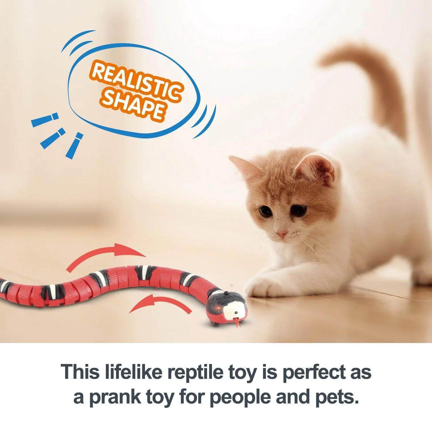 Smart Sensing Interactive Cat Toys Automatic Electronic Snake Cat Motorized Play Usb rubber Kitten Toys For Cats Pet - Simply Petastic