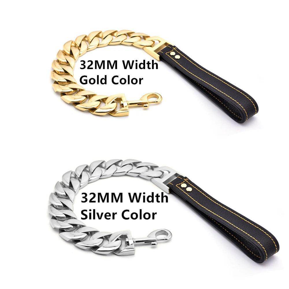 Stylish Gold Titanium Chains for Your Dog's Daily Walks - Simply Petastic
