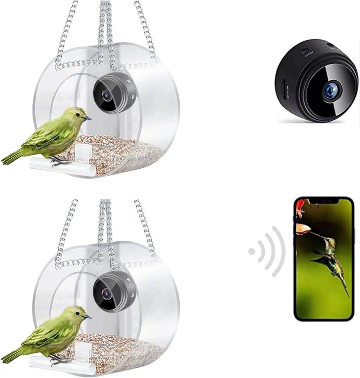 Smart Bird Feeder with WIFI Connected 1080P Real-time Viewing and Recording USB Charging Mini Camera Small Pet Supplies - Simply Petastic