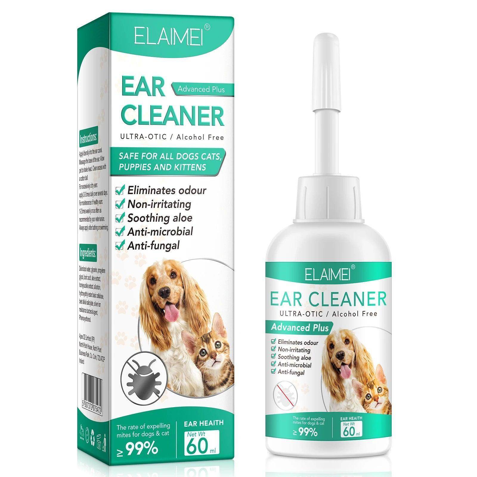 Non-toxic Dog and Cat Ear Cleaning Drops Alcohol-free 60ml - Simply Petastic