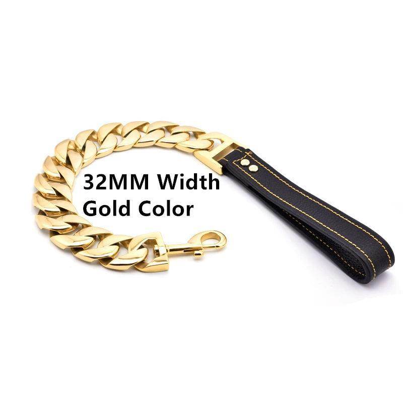 Stylish Gold Titanium Chains for Your Dog's Daily Walks - Simply Petastic