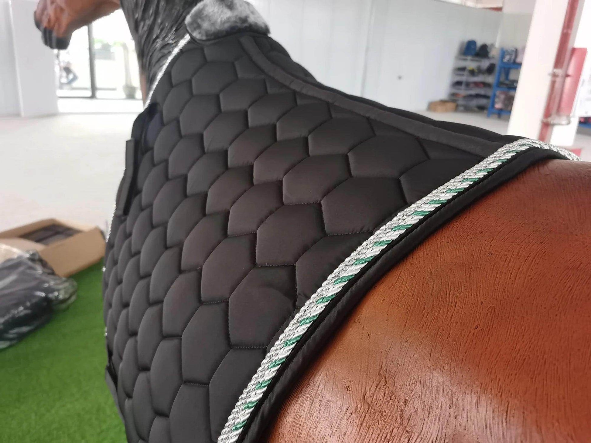 Equestrian riding jumping satin horse saddle pad for dressage - Simply Petastic