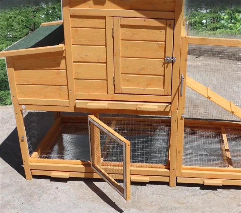 Classical large 2 floor animal cages wooden chicken coop with egg nest - Simply Petastic