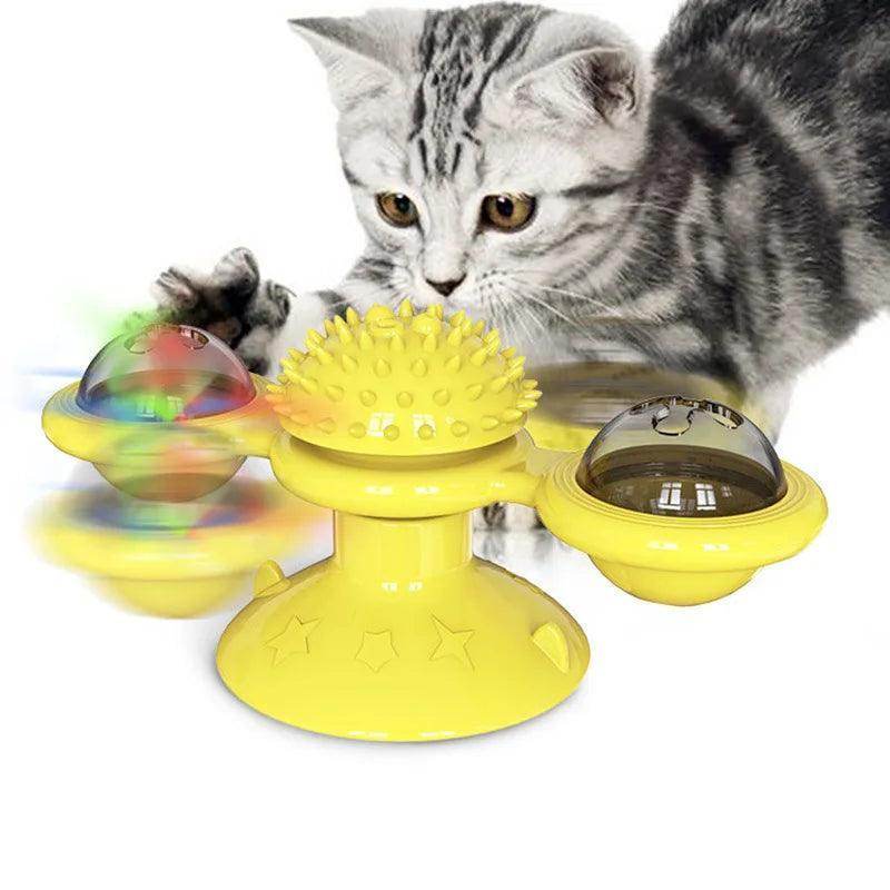 LED-Enhanced Cat Treat Turntable for Playful Kitties - Simply Petastic