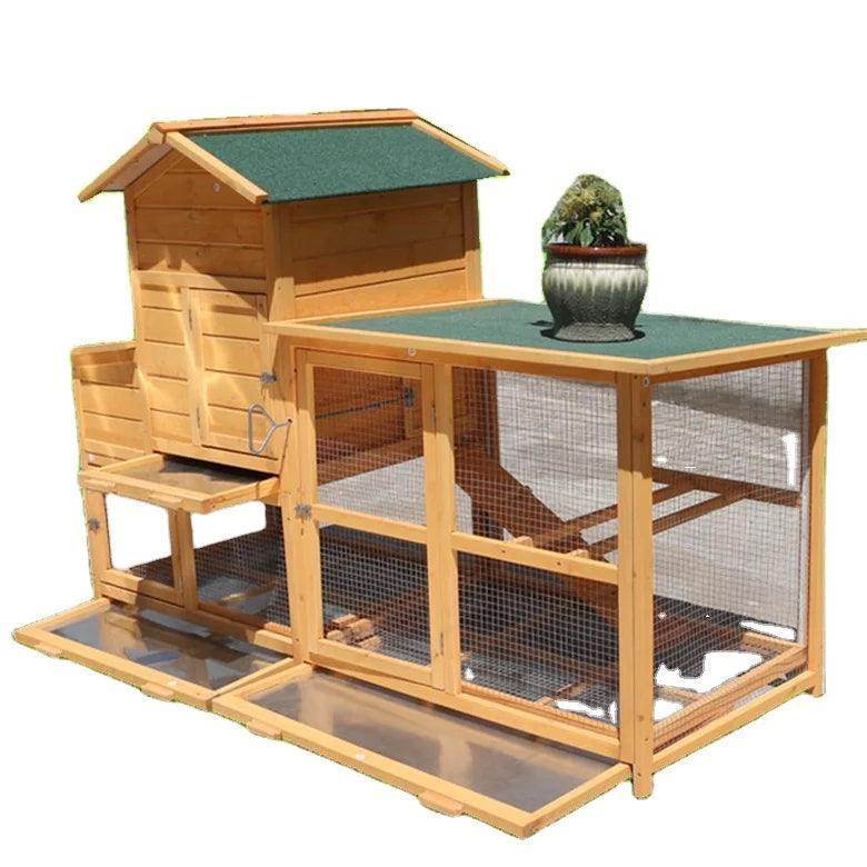 Classical large 2 floor animal cages wooden chicken coop with egg nest - Simply Petastic