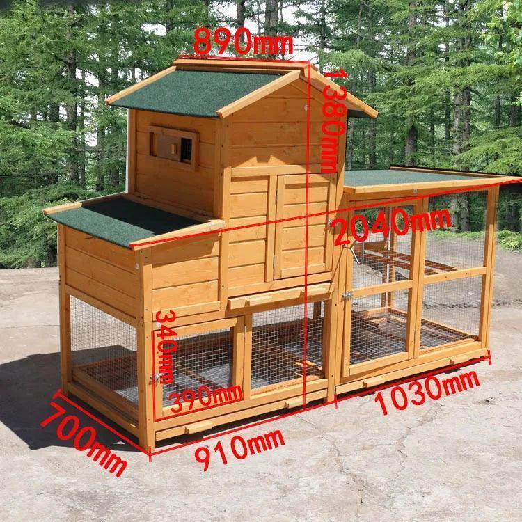 Classical large 2 floor animal cages wooden chicken coop with egg nest - Simply Petastic