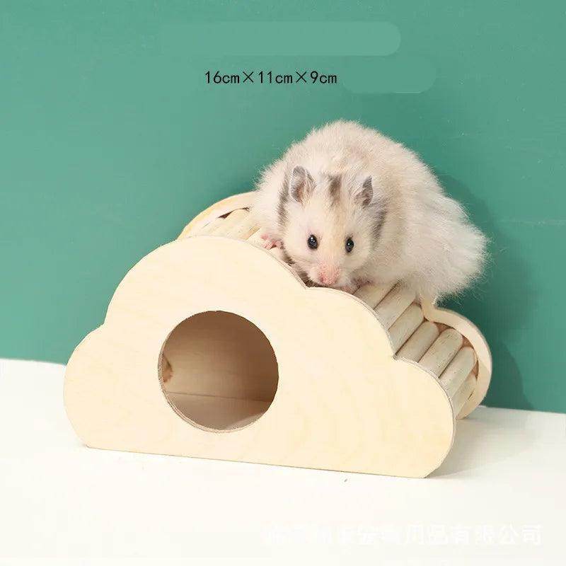 Hamster Wooden Bedroom Arch Bridge Climbing Ladder Hamster Landscaping Supplies - Simply Petastic