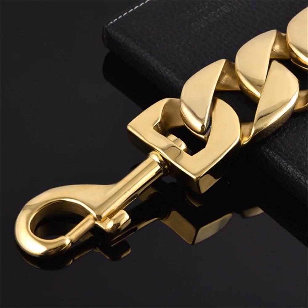 Stylish Gold Titanium Chains for Your Dog's Daily Walks - Simply Petastic