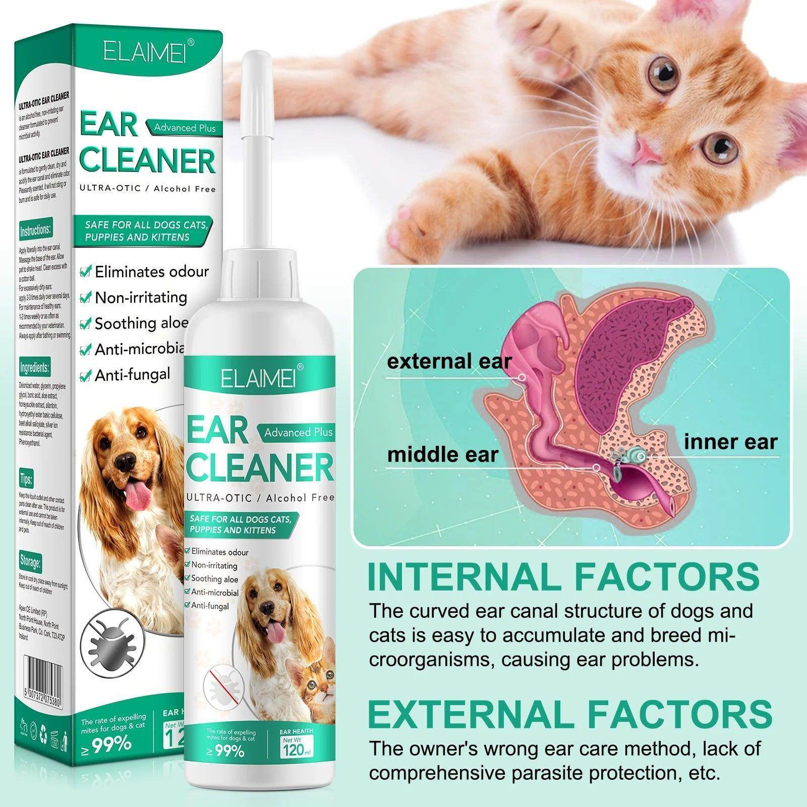 Non-toxic Dog and Cat Ear Cleaning Drops Alcohol-free 60ml - Simply Petastic